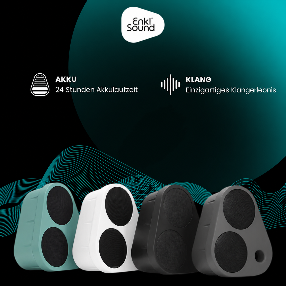 Enkl Sound ES2 - AKKU: 24 Stunden Akkulaufzeit. KLANG: Einzigartiges Klangerlebnis.